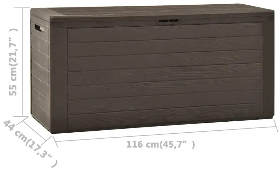 barna kerti tárolóláda 116 x 44 x 55 cm