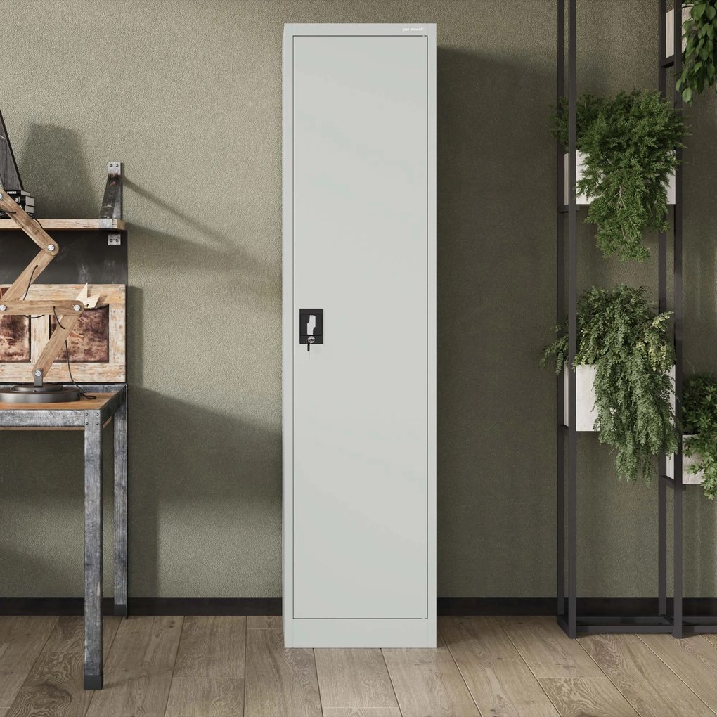 Fém iratszekrény ALEX, 450 x 1850 x 400 mm, szürke