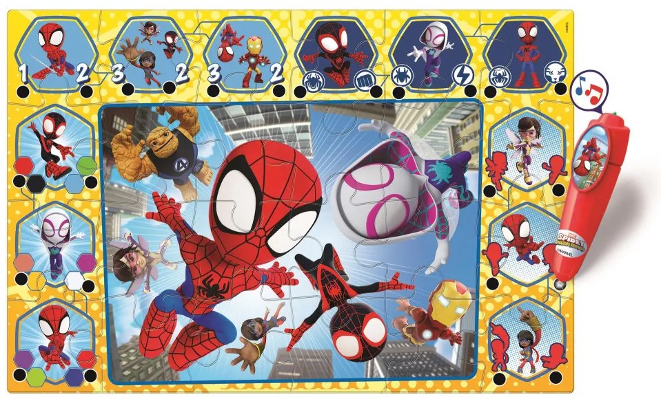 Pókember Spidey and Friends interaktív 24 db-os puzzle Clementoni