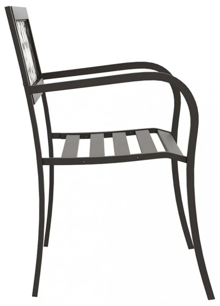fekete acél kerti pad 125 cm