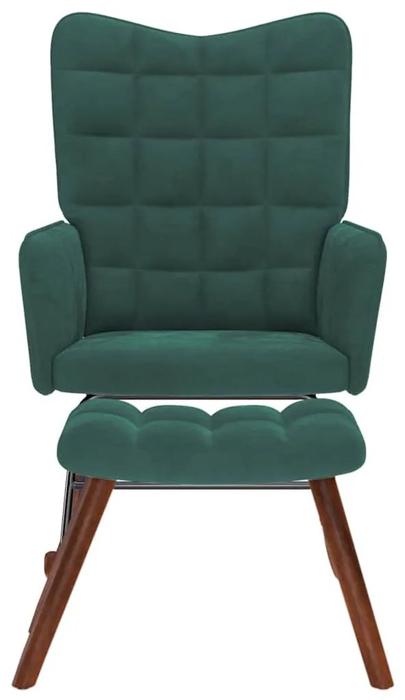 sötétzöld bársony hintaszék ülőkével