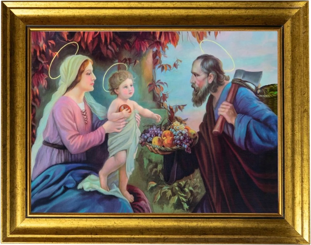Szent Család Vallásos Kép Arany Díszített Keretben 30X40