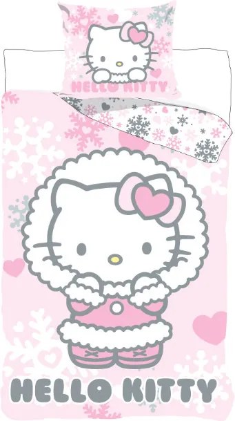 Hello Kitty Cozy Winter ágyneműhuzat 140×200cm, 70×90 cm
