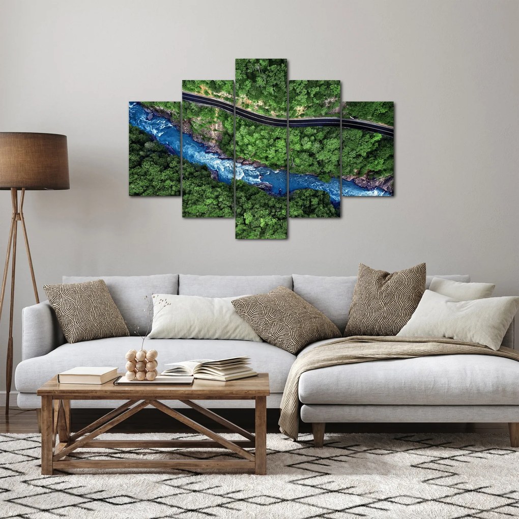 Kép - folyó a hegyek között, Kaukázus, Oroszország (150x105 cm)