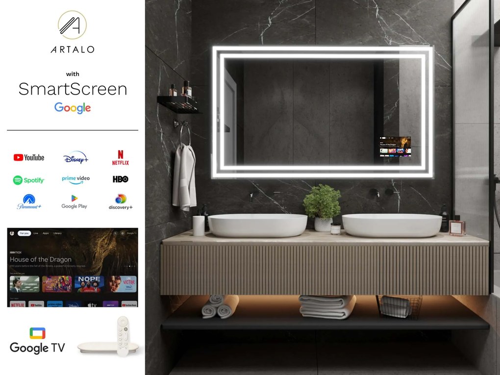 Fürdőszobai LED tükör keretben M3