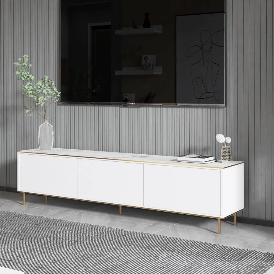 TV szekrény Imaj - Marble, White