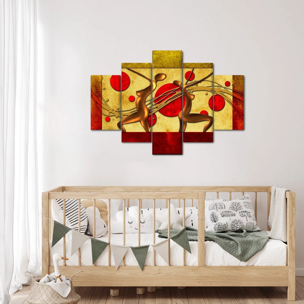 Absztrakt kép két nővel (150x105 cm)