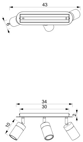 Brilagi - Spotlámpa POKER 3xGU10/25W/230V kék