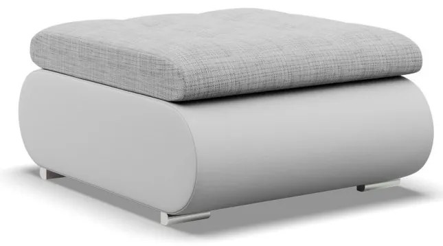 Tokio puff, fonott + műbőr, szürke - fehér