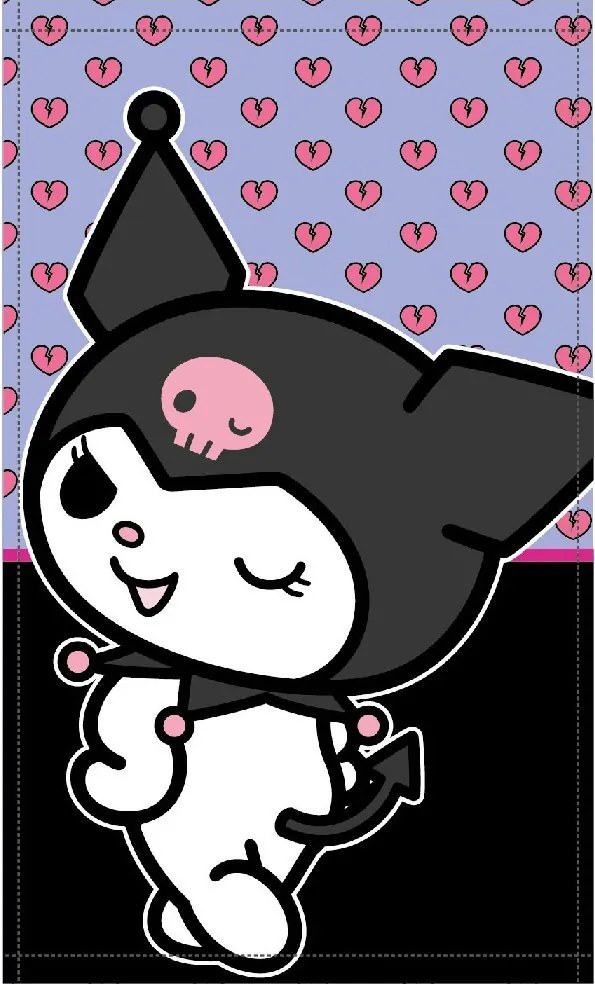 Hello Kitty Kuromi kéztörlő, arctörlő, törölköző 30x50cm