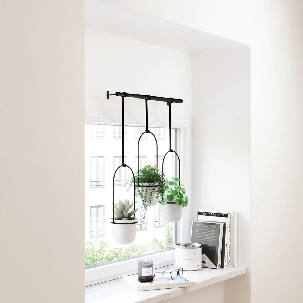 Műanyag kaspó szett 3 db-os fűszernövényekhez -függő ø 7,5 cm Triflora – Umbra