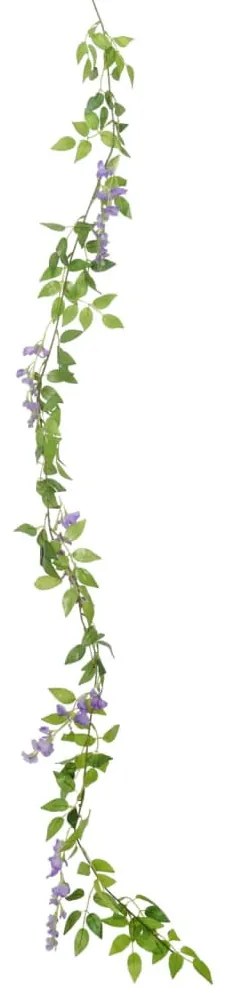 6 db lila karácsonyi virágfüzér 200 cm