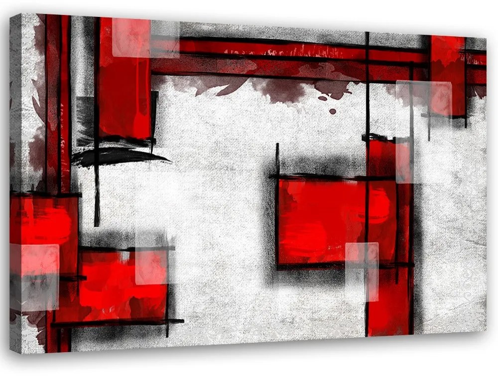 Gario Vászonkép Geometrikus absztrakció piros színben Méret: 100 x 70 cm