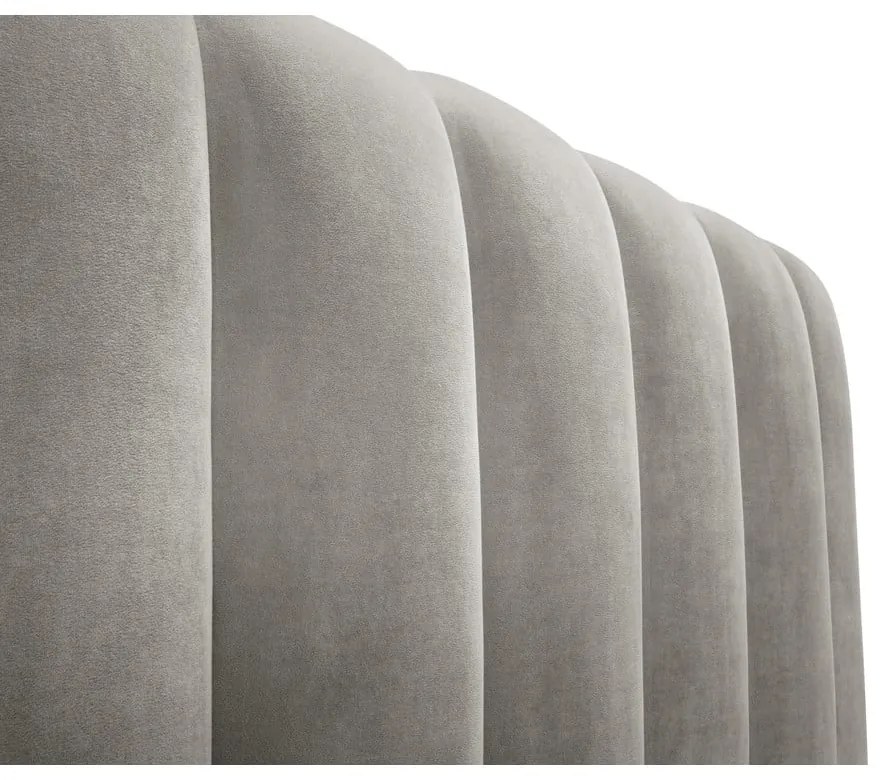 Világosszürke kárpitozott franciaágy tárolóhellyel, ágyráccsal 180x200 cm Kelp – Micadoni Home