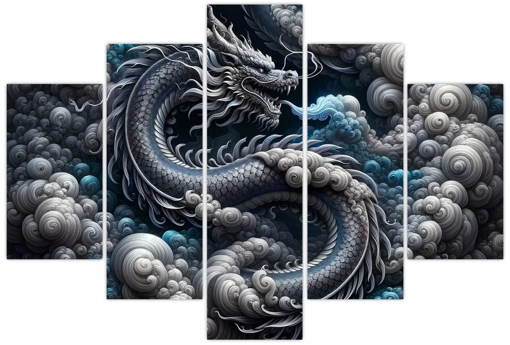 Kép – Sárkány a füstben (150x105 cm)