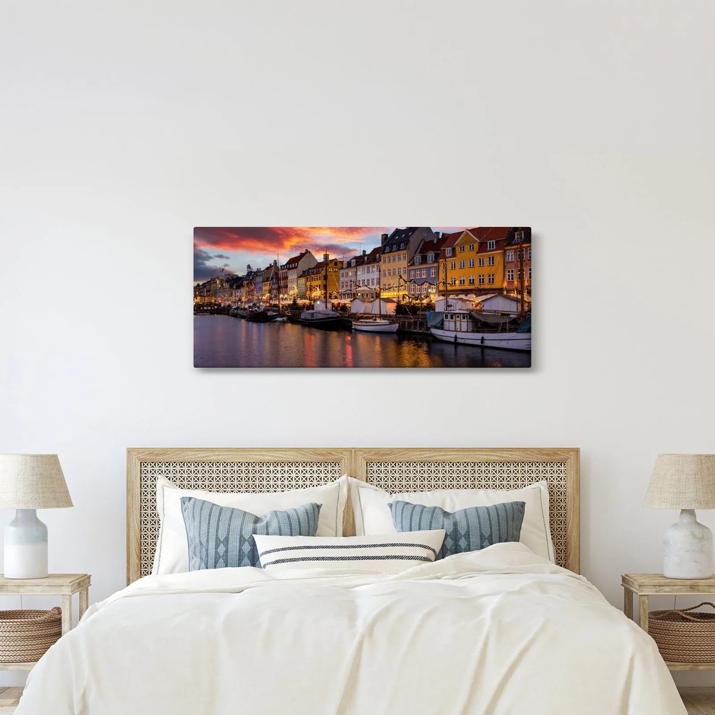 Kép - Nyhavn, Koppenhága (120x50 cm)