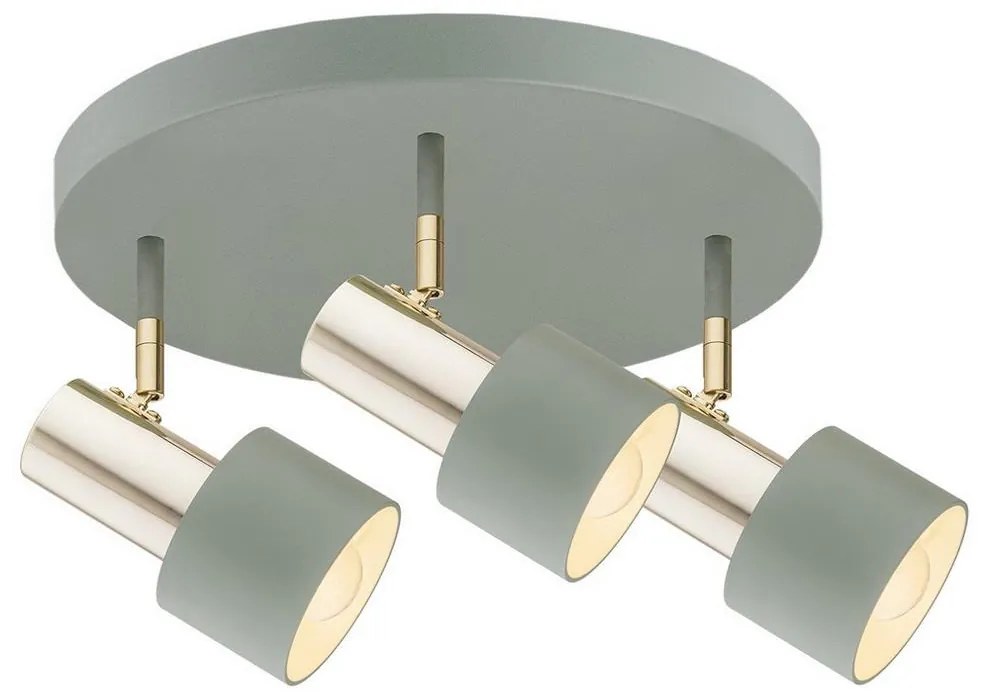 Argon 6007 - Spotlámpa DORIA 3xE27/15W/230V zöld/sárgaréz