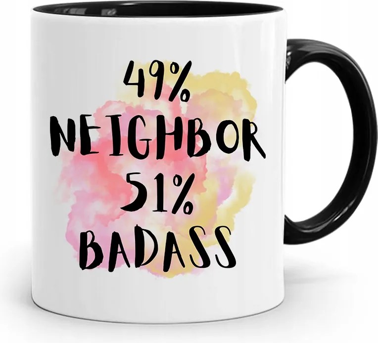 Szomszédnak Fekete Ajándék Bögre fényképes nyomtatással