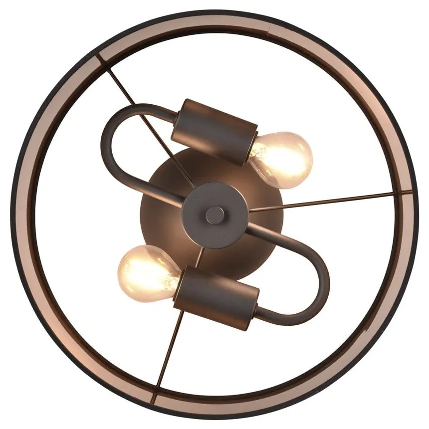 Fekete-barna mennyezeti lámpa ø 30 cm Davos – Reality