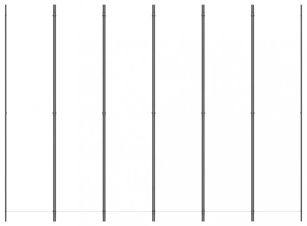 6 paneles fehér szövet térelválasztó 250 x 220 cm