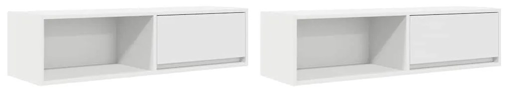 2 db fehér szerelt fa TV-szekrény 100x31x25,5 cm
