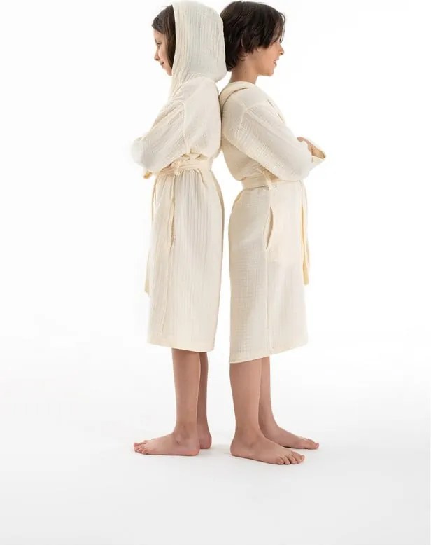 Krémszínű muszlin gyerek fürdőköpeny 9-10 év Muslin – Foutastic
