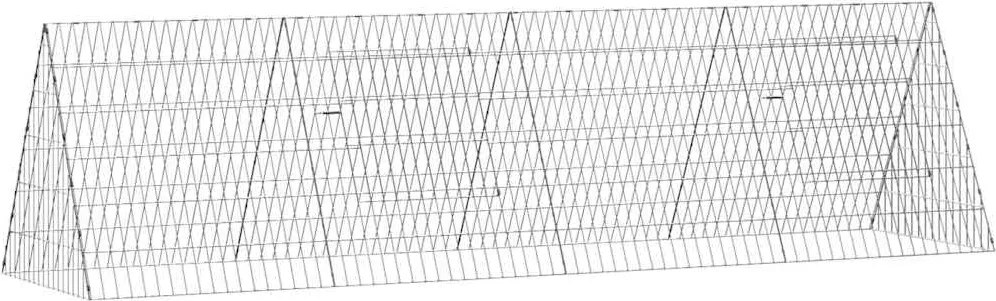 vidaXL Csirkeketrec Ezüst 215 x 55 x 55 cm Horganyzott acél