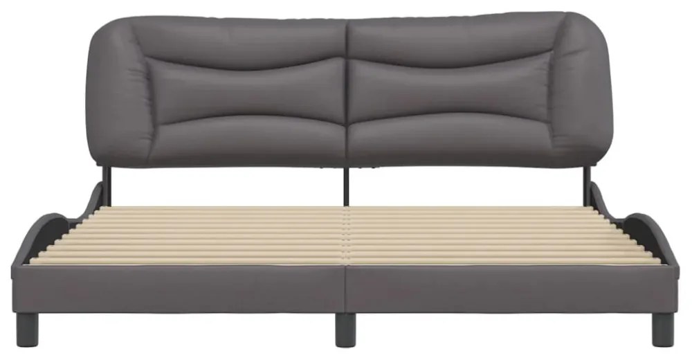 szürke műbőr ágykeret matrac nélkül Hvar 180x200 cm