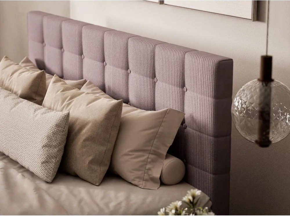 Lila ágyneműtartós boxspring ágy 160x200 cm Tasca – Maison de Rêve