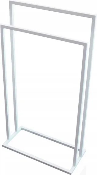 Törölközőtartó állvány fém 2 karos fehér