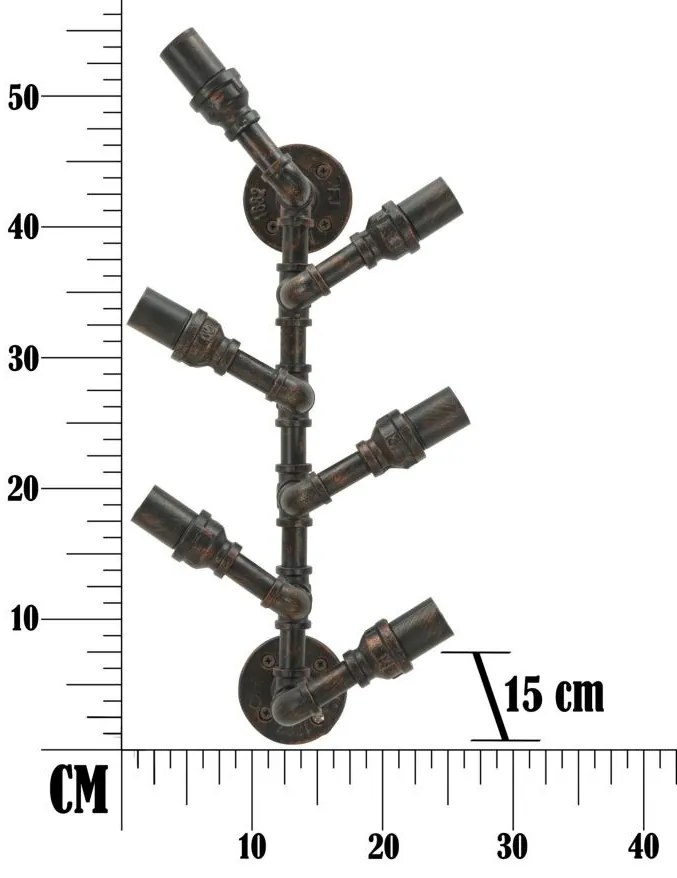 Fali kulacstartó manhattan 6 férőhelyes 27x15x55cm