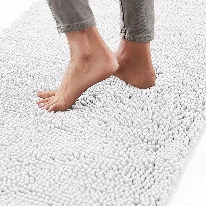 Shaggy Plüss Fürdőszobaszőnyeg Fehér Téglalap 43x61cm