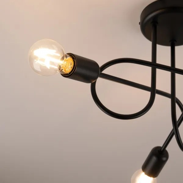 Sollux SL.1434 - Felületre szerelhető csillár  LOOP 3xE27/15W/230V fekete