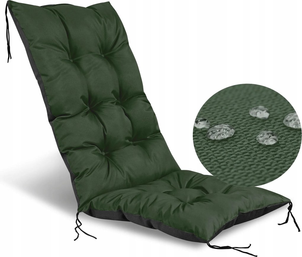 Kerti párna 50x50x80 cm kerti székhez Pad vízálló zöld