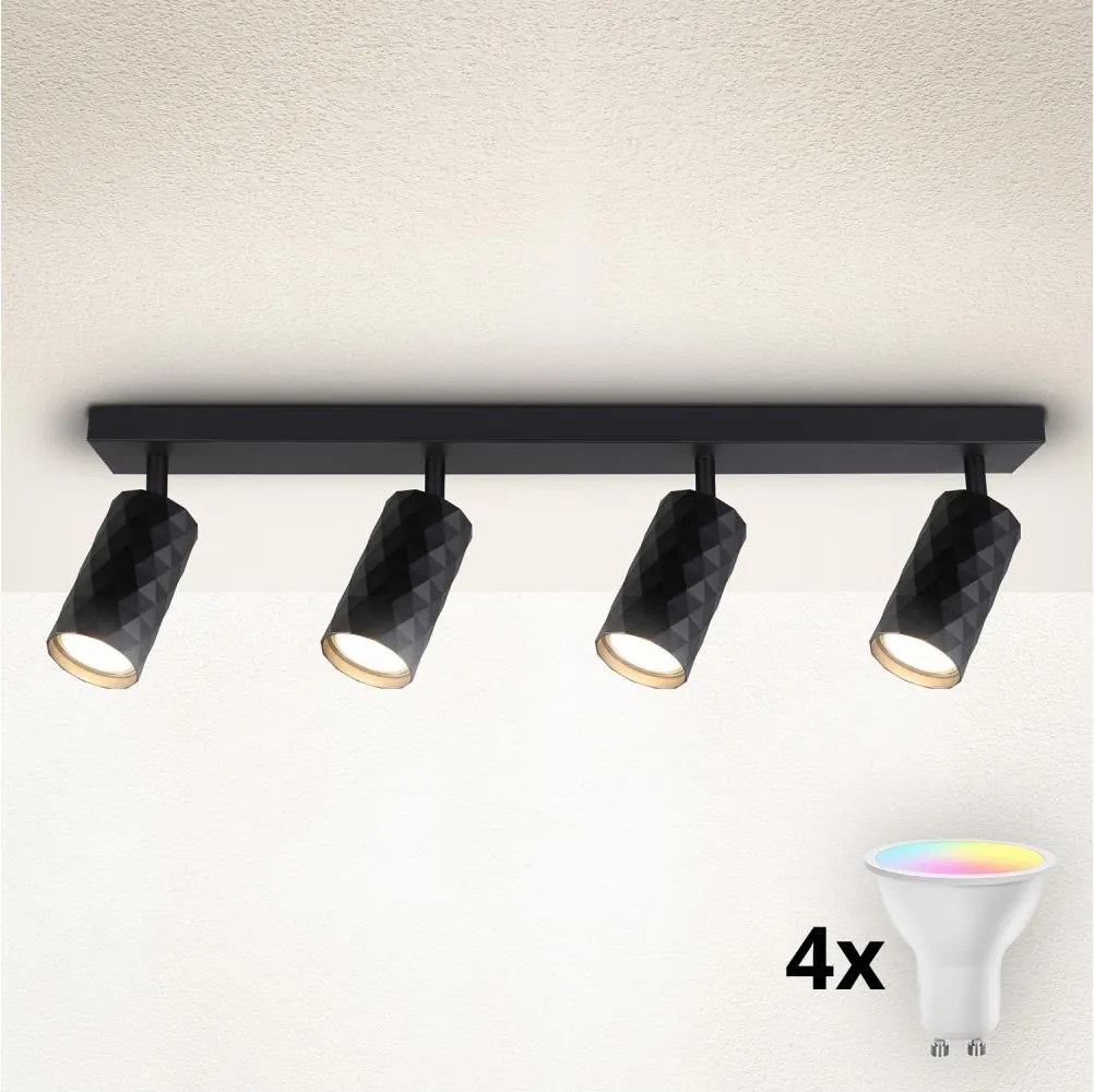 Brilagi - LED RGBW Dimmelhető spotlámpa SELE DIAMANT 4xGU10/4,8W/230V fekete
