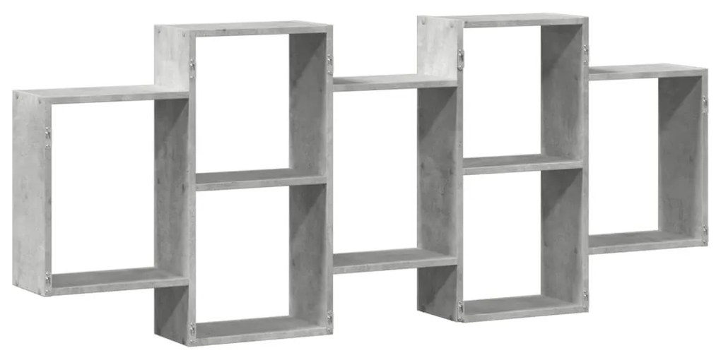 betonszürke szerelt fa fali polc 159 x 18 x 65 cm