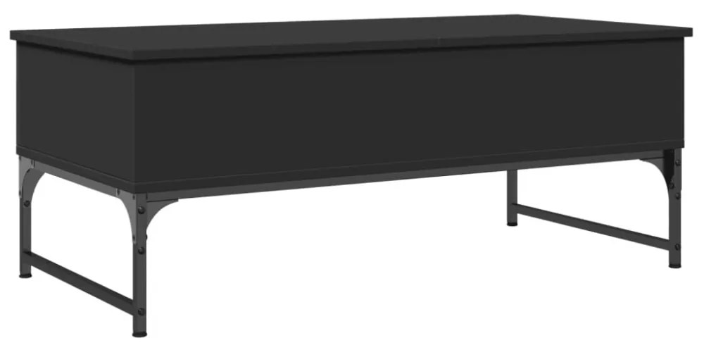 fekete szerelt fa és fém dohányzóasztal 100 x 50 x 40 cm