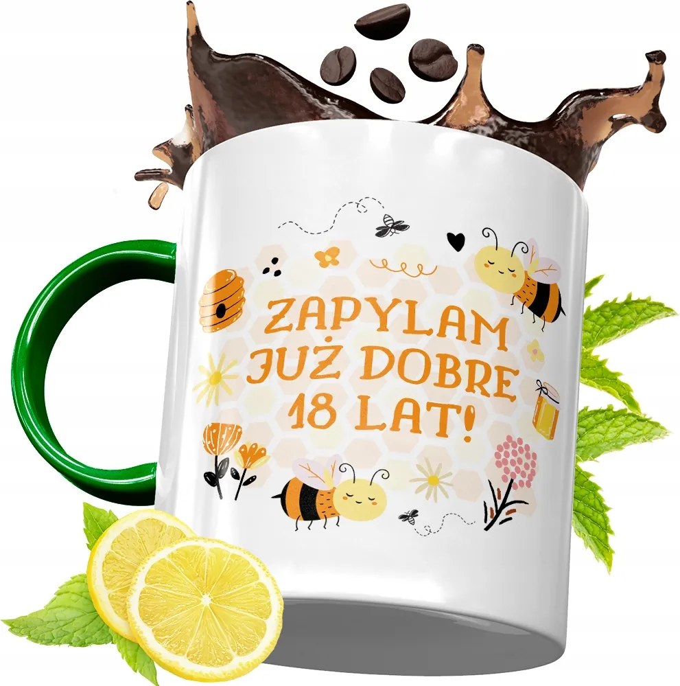 Zöld Bögre 18 18STE 18. Születésnapra Ajándék fényképes nyomtatással