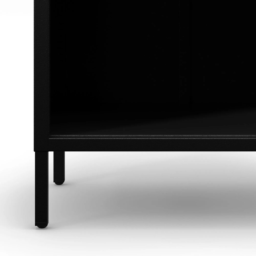 Állvány lapos nyitott könyvekhez lábakon fekete, 500x1800x350 mm: MARIO Modern