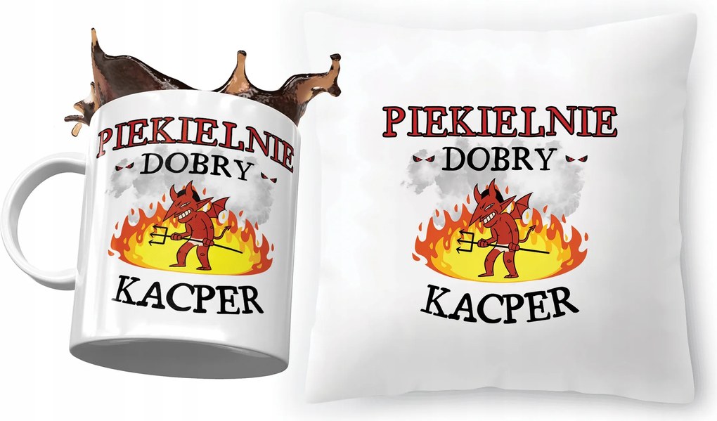 Kacpra párna ajándék bögre szett fényképes nyomtatással