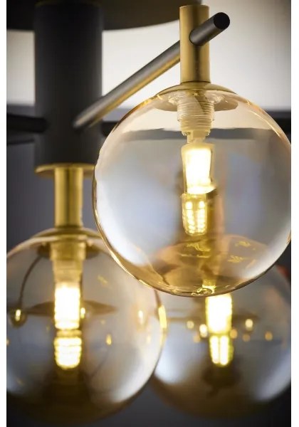 Jupiter 2033 - Felületre szerelhető csillár FIGARO 6xG9/10W/230V fekete/arany/bézs