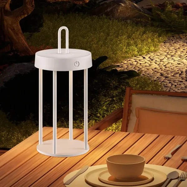 LED fényerőszabályozható kültéri újratölthető érintésvezérlésű asztali lámpa GENTLE LED/1,5W/3,7V 3000 mAh IP44 fehér
