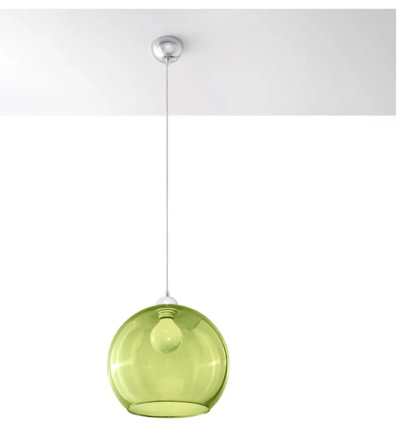 Zöld függőlámpa üveg búrával ø 30 cm Bilbao – Sollux