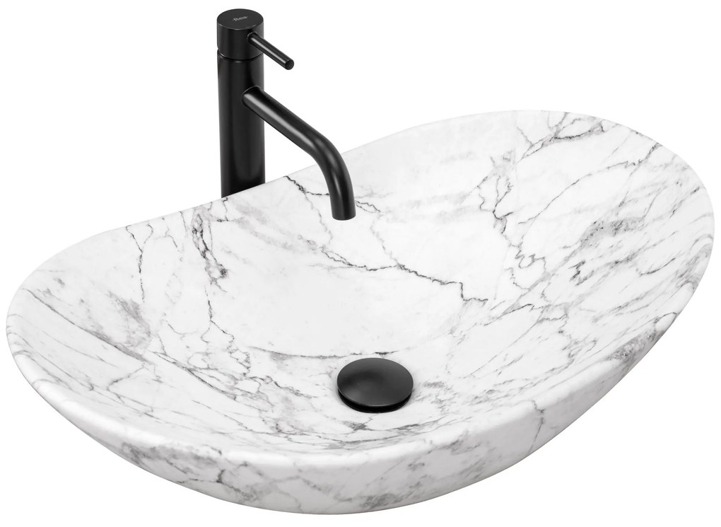 Pultos mosdó Rea Royal 60 Statuario Marble Matt