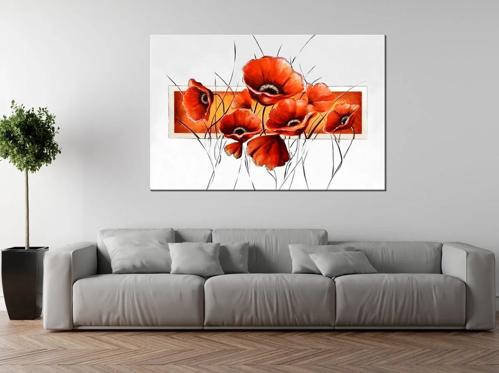 Gario Kézzel festett kép Eros pipacs Méret: 120 x 80 cm