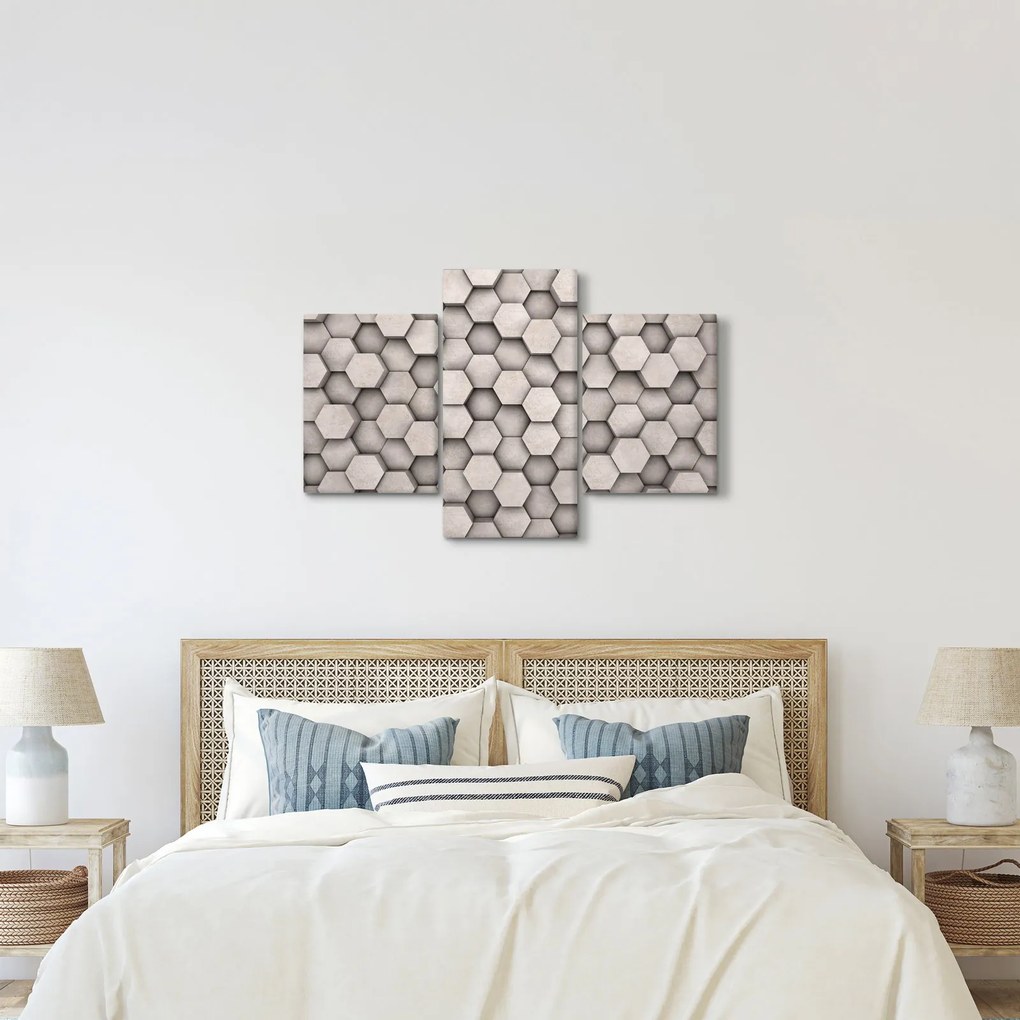 Kép - Hatszögek beton kivitelben (90x60 cm)