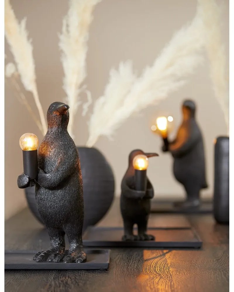 Matt fekete asztali lámpa (magasság 24 cm) Penguin – Light &amp; Living