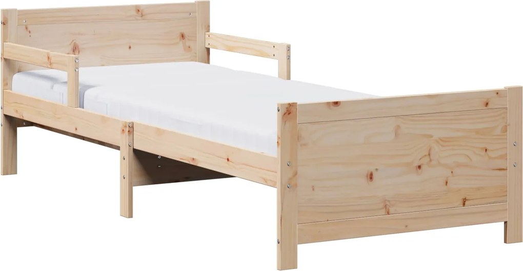 vidaXL Ágykeret matracmal fejtámlával Barna 80 x 200 cm Tömör fenyőfa