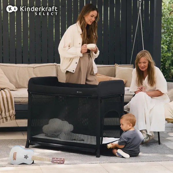 KINDERKRAFT SELECT - Utazó kiságy MOON DREAM fekete