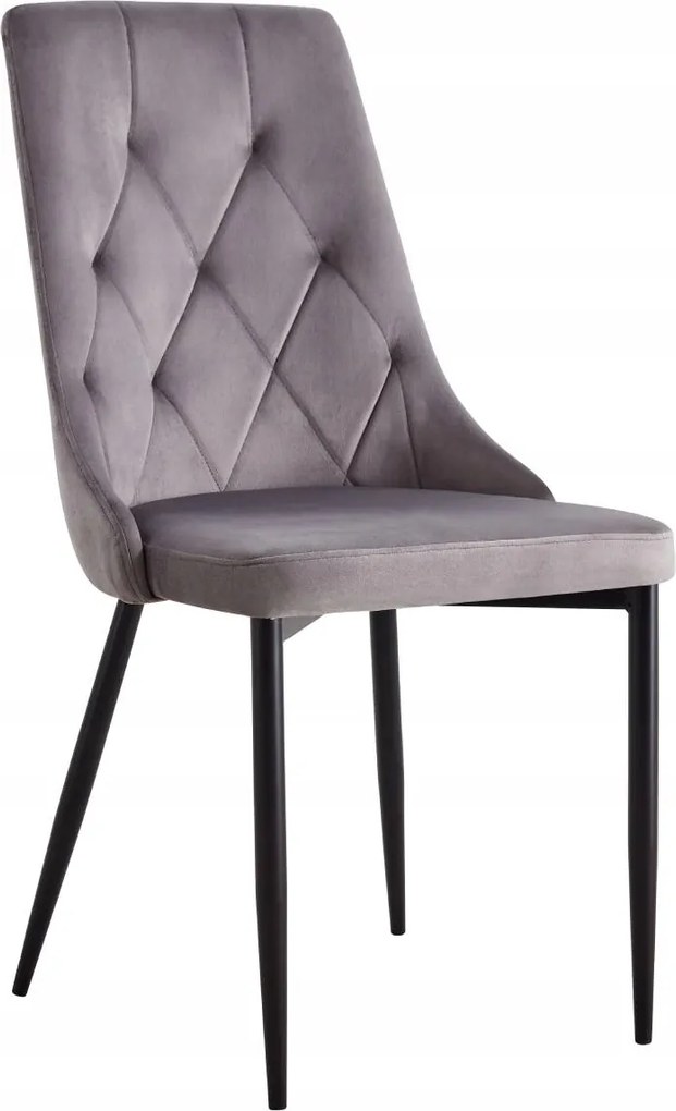 Kárpitozott Velúr Szék Szürke Retro Fotel